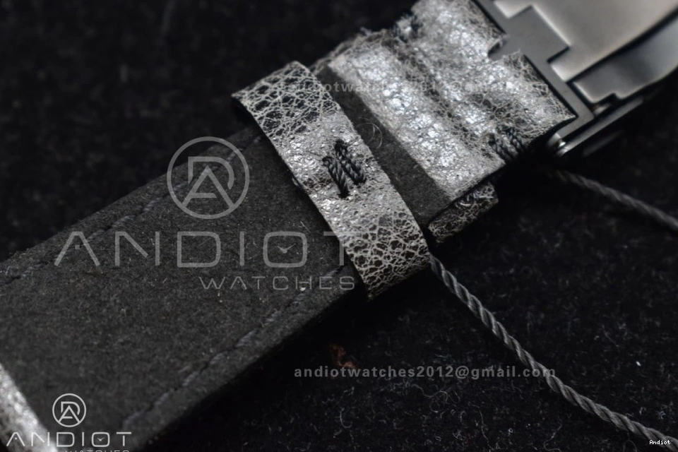 ZF Leather WrinkleFree 1:1 Edition Strap Best Dark 425 on V Bezel DLC Distressed Bay Black Black A2824 Heritage 0716